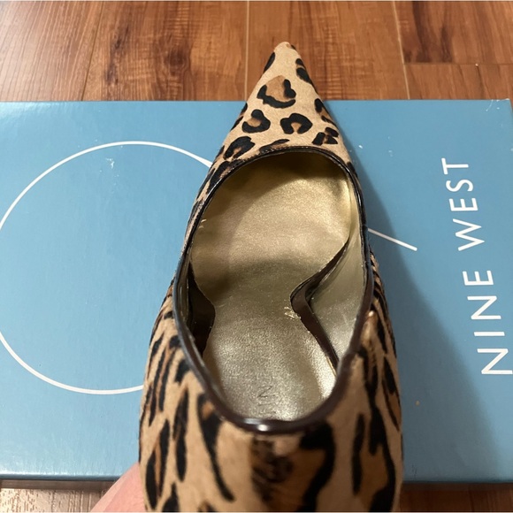 Nine West| Freda Leopard Print Fur Genuine Leather Heels - Picture 5 of 12